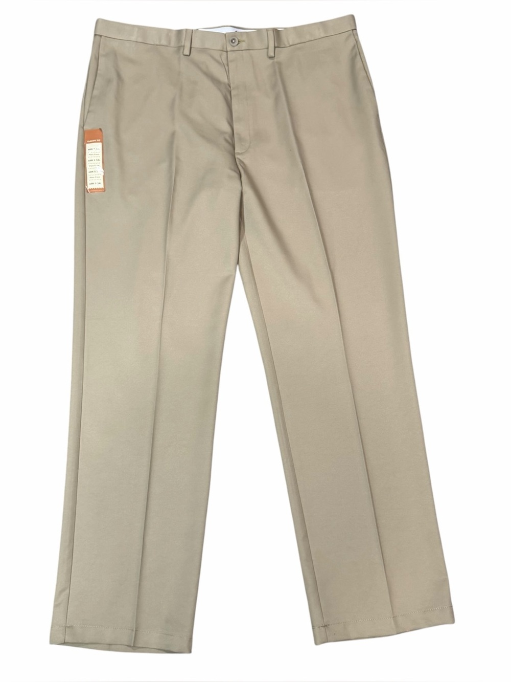 NWT Haggar Cool 18 Performance Dress Pants Mens 44x34 Khaki Classic Fit No Iron